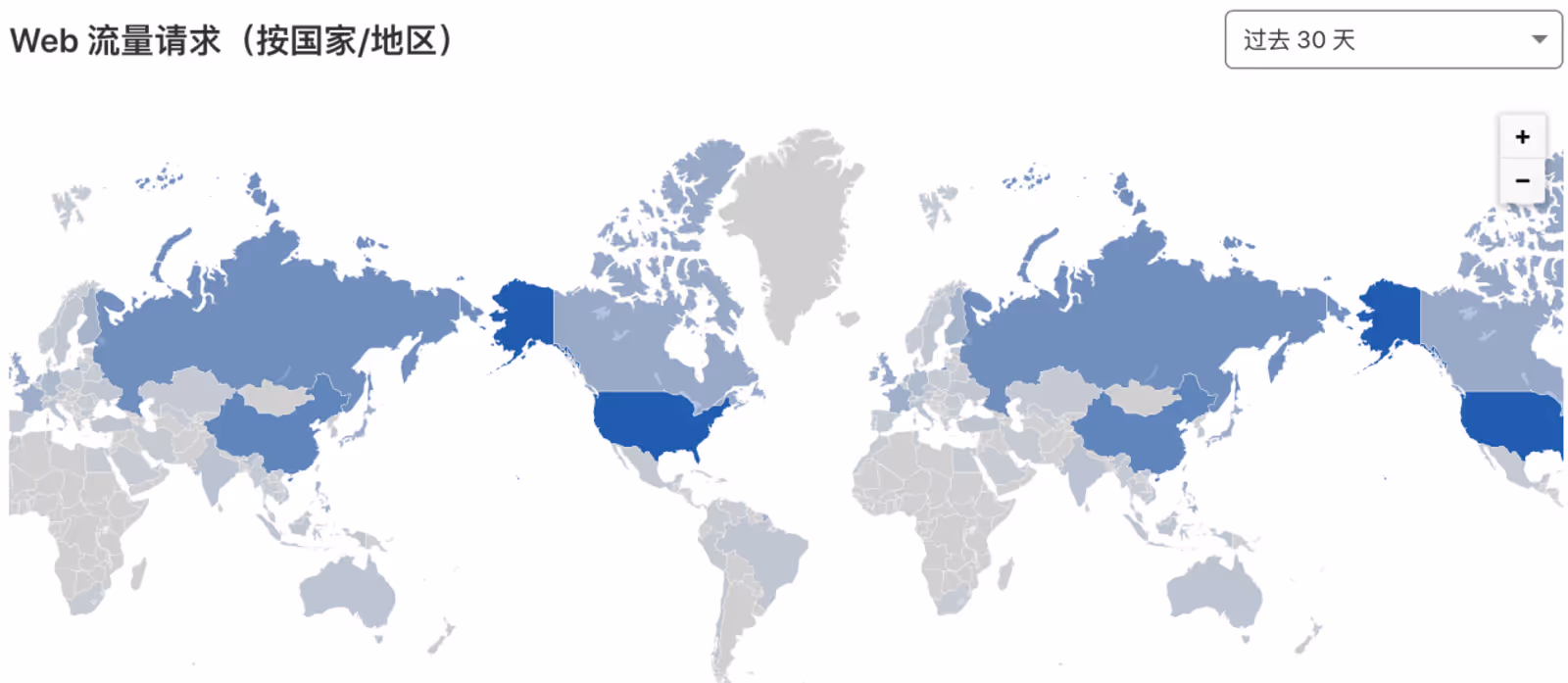 The countries/regions of the visitors
