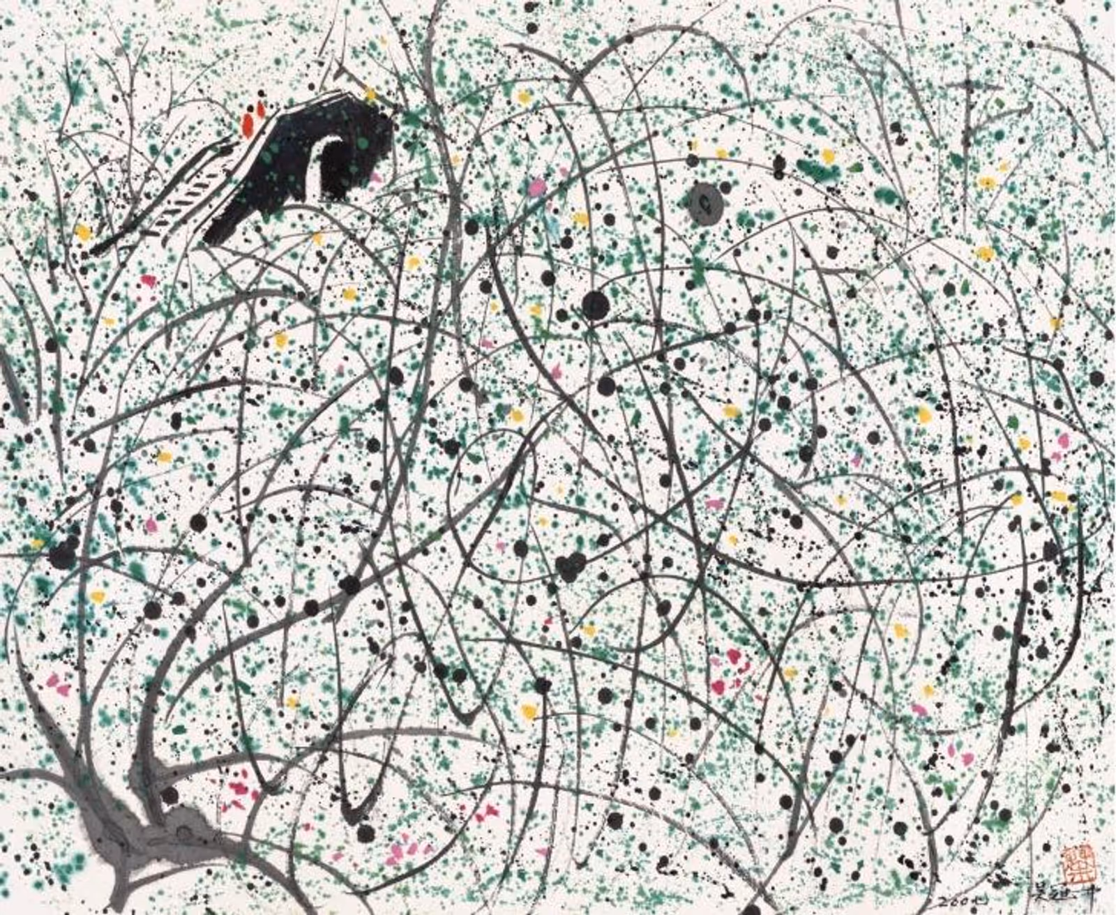 吴冠中《春风又绿江南岸》 2007 年 纸本水墨设色 48cm×59cm