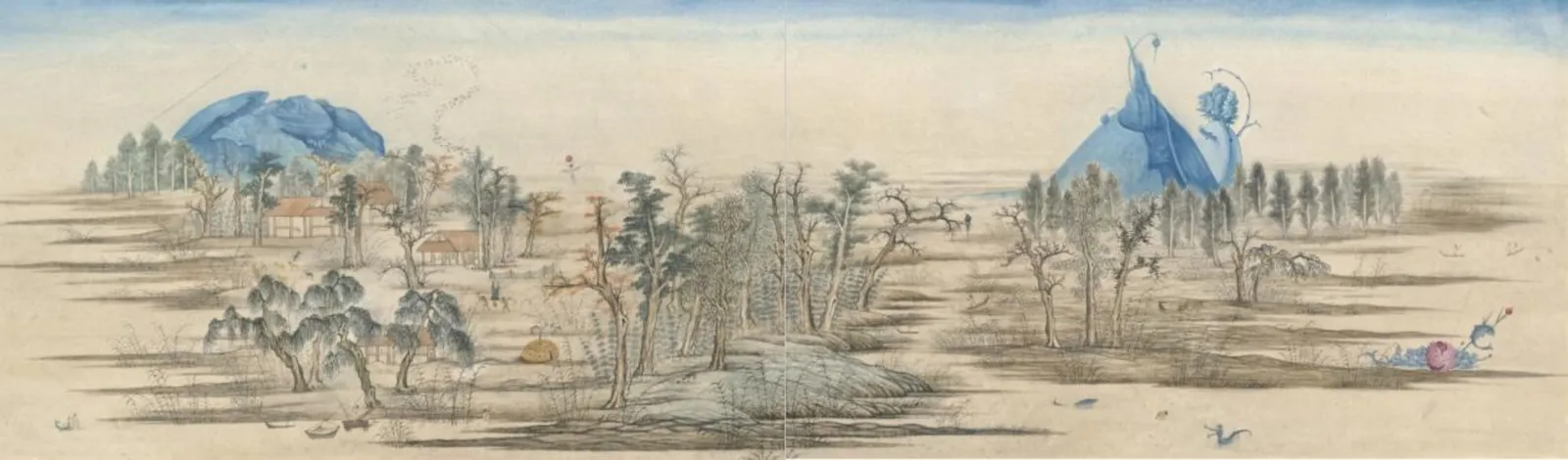 徐累 《鹊华异色图》 纸本设色 2021 年 50.5cm×169.6cm
