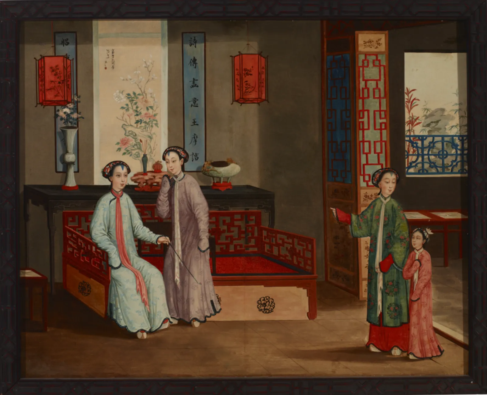 佚名, 《家中一景》, 布面油画, 19世纪中期, 54.8x67.6cm