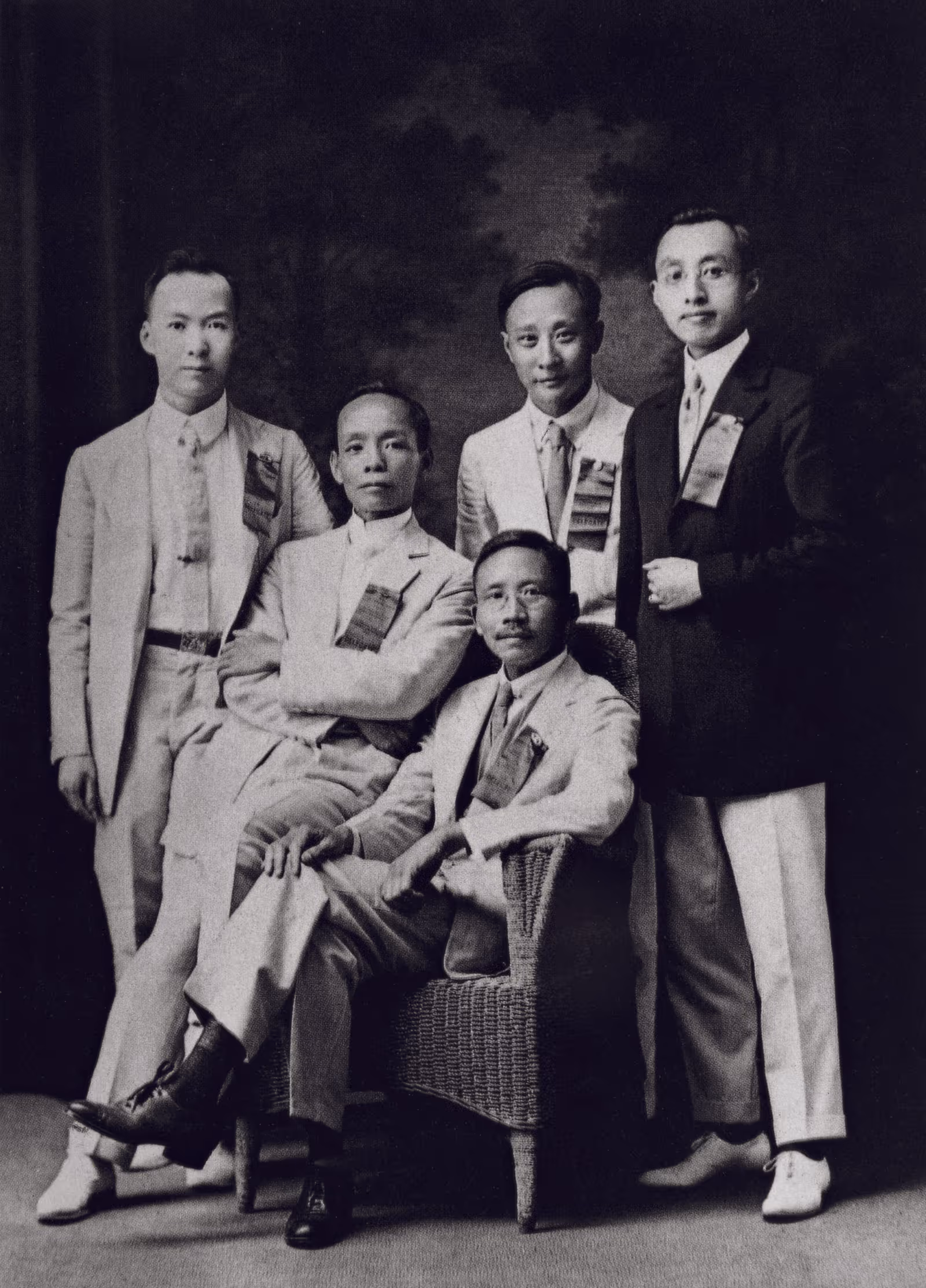 1921年，蔡元培（中）率领中国教育代表团出席第一届泛太平洋教育会议